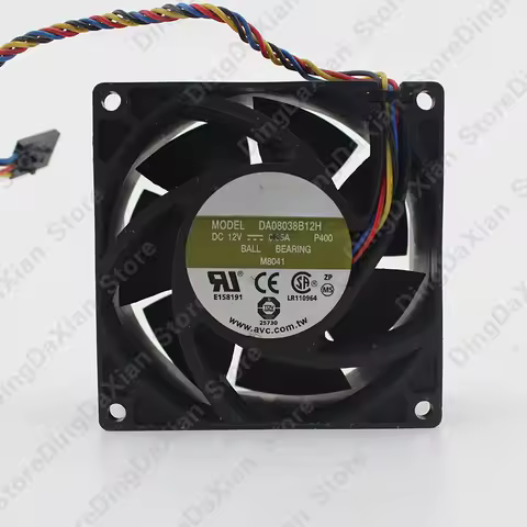 D+ 1PCS For AVC DA08038B12H 12V 0.80A 8CM Server Chassis Cooling Fan 8038