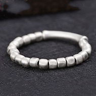 Beaded Silver Design 999 Version Pure Trendy Lettering Men's Bracelet Unique Korean Simple 8BC2