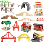 ABDUL Train Rail Track Set Wooden Track Accessories Track Connector Toys Learning Educational Assemb
