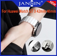 สายรัด for huawei Watch GT 3 42mm 46mm สายเซรามิค สร้อยข้อมืออุปกรณ์เสริมสแตนเลสสร้อยข้อมือผีเสื้อสา