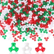 1200 PCS Manik Segitiga Krismas, Manik Segitiga Hijau Merah Putih, Manik Segitiga Berbentuk Krismas,