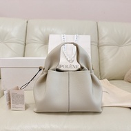 全新 法國輕奢 粉筆白polene number nine mini 可側背可手提