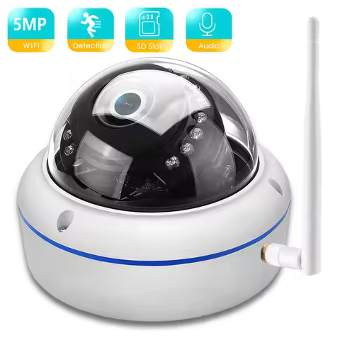 BESDER 5MP WiFi Wireless Audio Home Security Night Version IP Camera 1080P Camera Vandal-proof 128G 