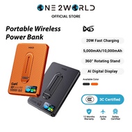 MXD i10Pro Qi2 MagS 5000mAh/10000mAh Power Bank Ultra-Thin Portable with AI Screen & 360° Rotating S