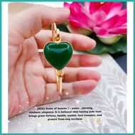 ☈ ☾ ✲ lucky charm jade stone and Thailand gold bangle for women (BBE)