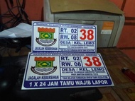 plat rt rw nomor rumah alumunium