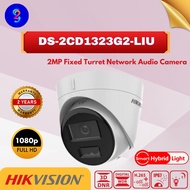 【Ready Stock】HIKVISION DS-2CD1323G0-LIU 2MP Smart Hybrid Light Fixed Turret Network Audio Camera