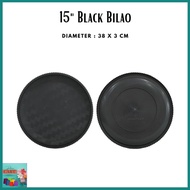 {NEW} 15" BLACK BILAO/BLACK BILAO/BLACK PLASTIC BILAO/PLASTIC BILAO/38X38X3CM PLASTIC BILAO