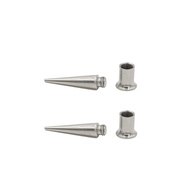 NewZenro Fashion Spike Ear 2 Stretching Tapers Plugs 316 Surgical Stainless Steel Ear Tunnels Plugs 