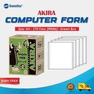 Akira Computer Form - 5Ply A4 (9.5" X 11") 1UP 270 Fan - White Paper