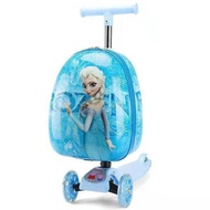 S-🥨Children's Luggage15Inch Cartoon Scooter Light-Emitting Wheel Suitcase Can Ride Cute Luggage Boarding Bag TQUY