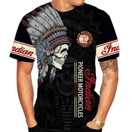 Summer Indian Style Printed T-Shirt Men Outdoor Sports Casual Oversized Quick Dry Motorcycle Graphic
