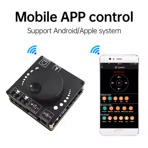 HIFI 20W*2 AP50L AP15H Stereo Bluetooth-compatible Digital Amplifier Boar Input 12V/24V Home Theater