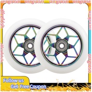 【D&F】2 Pcs Scooter Accessories 110mm Scooter Wheels Colorful Pu Wheels Thick Stunt Car Wheels with B