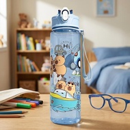 800ml Children Cartoon Capybara Straw Cup Large Capacity Leak proof Water Cup Sport Drinking Y8R1