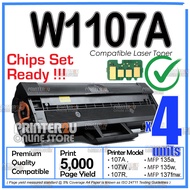 4x CHIP Ready 💥Compatible Cartridge for H* W1107A 107X H*107A 1107 107A 107WMFP 135a 135w 137fnw W11