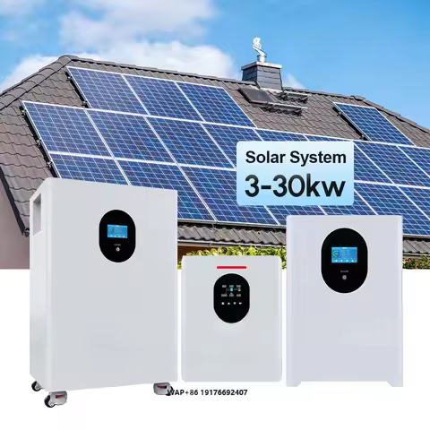 All-in-One AMIBA Home Solar Kit 10KW 6KW 3KW with 51.2V 5KWH 10KWH LiFePO4 Battery & Hybrid Inverter