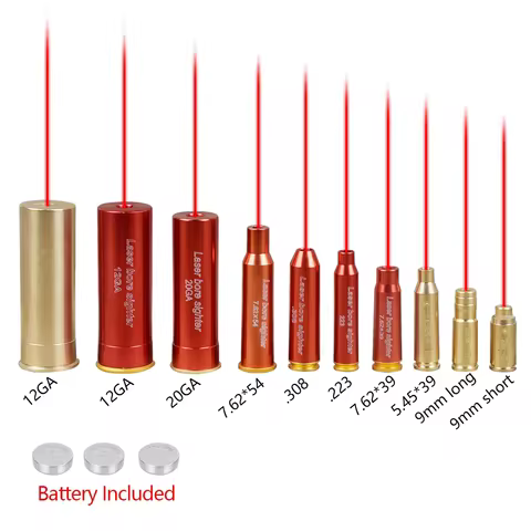 Dry Laser Boresighter Red 20GA Zeroing Tool for 7.62x39 .223 .308 5.45x39.