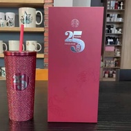Starbucks Rose Red Stainless Steel blackpink Straw Cup Lisa Same Style Tumbler Sparkling Diamond Gift Cup