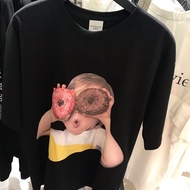 Somi home Korean direct mail adlv donuts short-sleeved T-shirt ins with anti-counterfeiting live pic