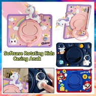 360 degree rotating Stand Kids Safe Cute 3D Unicorn Soft Silicone Cartoon Pattern Shockproof Tablet 