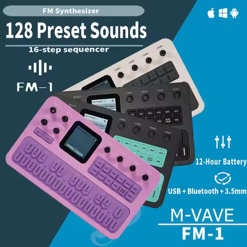 M-VAVE FM-1 Portable FM Synthesizer 6-Operator 32-Algorithm 128 Presets Built-in Speaker Bluetooth M