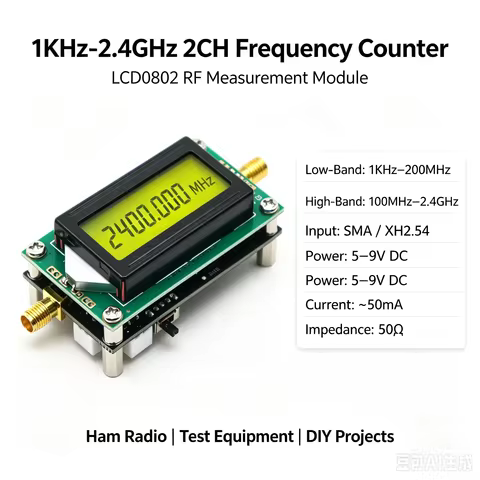 1khz To 2.4GHz RF Frequency Meter Frequency Counter Radio Monitor 868Mhz Helium Miner Signal Source 
