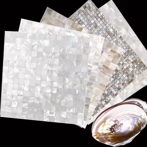 30x30CM Natural Shell Mosaic Tiles Sheet Mother of Pearl Wallpaper Tile Sticker Kitchen Backsplash B