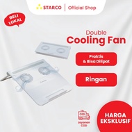Starco 2 In 1 Foldable Laptop Stand Double Cooling Fan Meja Laptop