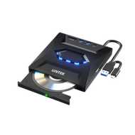 UNITEK - 5合1 USB 外置 DVD/CD光碟機 連USB-A/C Port及讀卡器 | T1037A