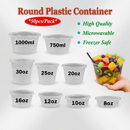 Round Container with Lid 50sets Bekas Makanan Bulat 10oz 12oz 16oz 20oz 30oz Plastic Container