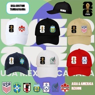 2026 WORLD CUP BASEBALL CAP WORLD CUP AMERICA & ASIA REGION (CAN CUSTOMIZE NAME)