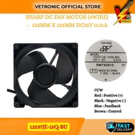 SJ286 / SJ326 / SJ366 SHARP REFRIGERATOR FAN MOTOR (4WIRE) DC15V 0.21A 12537JE-15Q-BU KIPAS MOTOR PE