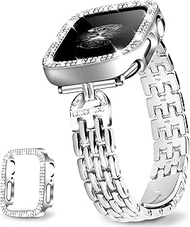 JR.DM Slim Bracelet with Bling Case Compatible with Apple Watch Bands Cover for Women, Dressy D-Shap