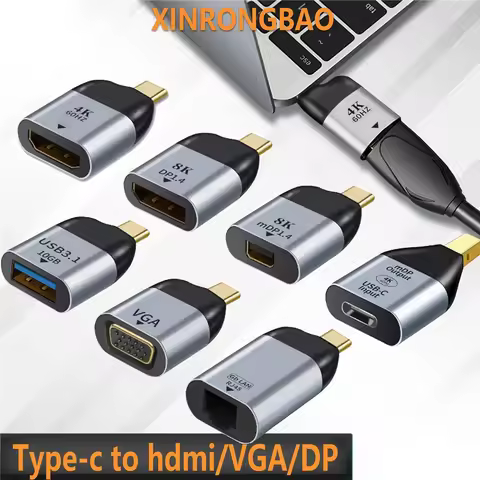 high quality USB C To HDMI-compatible Dp Mini Dp Vga Adapter USB Type C HDMI-compatible Cable 4KConv