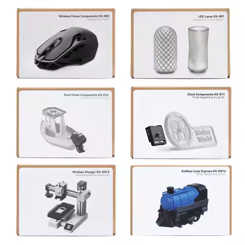 Bambu Lab 3D Printing DIY Creative Model Computer Wireless Mouse Charger Engine LED Light Hardware C