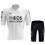 Summer Pro Team INEOS GRENADIERS White Cycling Clothing Cycling Jersey Set Men Road Bike Shirt Suit 