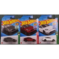 HOTWHEELS 2023 FACTORY SEALED MASTERCASE HW GREEN SPEED TESLA MODEL Y RED EDITION LOT OF 3 DIECAST M