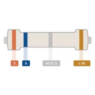 Carbon Film Resistor DIP 1/4W Color Ring 5% Precision 0.36 R/0.56 R/0.75 R/0.47 R/0.68 R