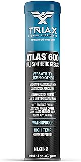 Triax Atlas 600 Grease, Full Synthetic High Temp NLGI-2, Wheel Bearing, Heavy Duty Ultra High Perfor
