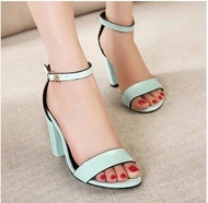 ZARA genuine purchasing 2014 summer new shoes with thick leather high-heeled open-toed sandals shoes