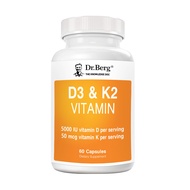 Vitamins D3 and K2 120 Capsules (Vitamin D3 K2 D-3 K-2 10000iu 100mcg Bones Calcium Absorption Joint