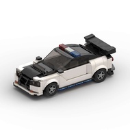 MOC-176495Building Blocks Compatible Lego Creative R34 GTR Police Car Assembly Sports Car Racing Car