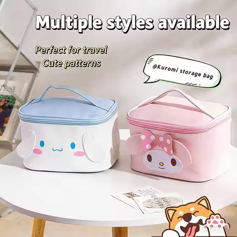 My Melody Large Capacity Waterproof Cosmetic Bag Fashion Portable Travel Makeup Organizer Cute Handb