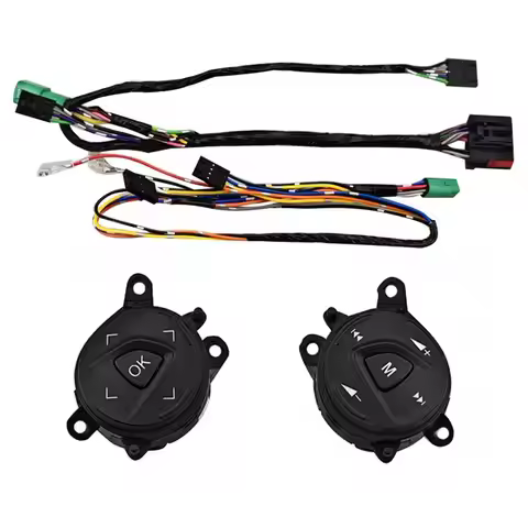 ABQD!For Ford Focus 3 Kuga 12-15 1Pair Steering Wheel Control Button OK-M Switch With Harness DM5T-1