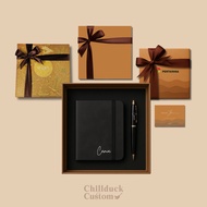 Gift Set MEANING & WARM Custom Notebook A6 & Pen | Exclusive Hardbox + Name/ Logo | Birthday Gifts, 