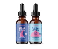 Genius Drops Brain Supplement for Kids and SleepBerry Melatonin for Kids with Elderberry - Liquid Me