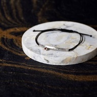 手製925銀牌配天然紅鋯石手繩 // 天然寶石