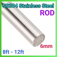 6mm ROD Stainless Steel 304 (8ft - 12ft) (ROD)