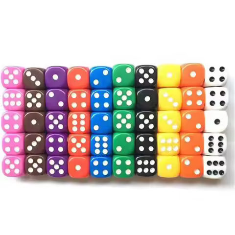 10Pcs High Quality 12mm Multi Color Six Sided Spot D6 Playing Games Dice Set Opaque Dice For Bar Pub